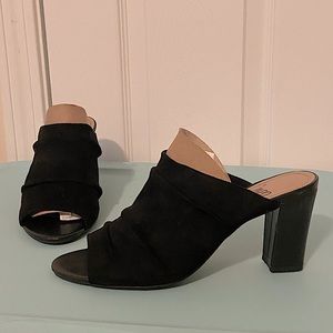 3” Black Impo Peep-Toe block heel sandals